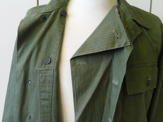 U.S. Army WWII Jacket, HBT, Special - with gas flap. Good condition, size 32R,  Schulterbreite 48 cm, Armlänge 58 cm