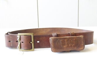 U.S. M1902 Garrisson belt with box dated 1903, Länge des Riemens 94 cm