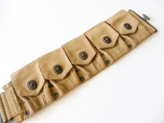 U.S.WWI Mills M1910 Dismounted Rifle Cartridge Belt, early version with elongated eyelets along the left side of the belt