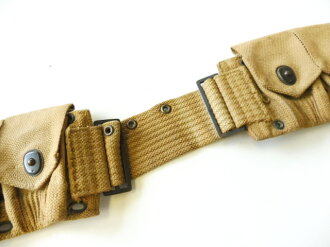 U.S.WWI Mills M1910 Dismounted Rifle Cartridge Belt, early version with elongated eyelets along the left side of the belt