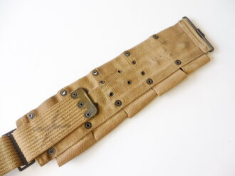 U.S.WWI Mills M1910 Dismounted Rifle Cartridge Belt, early version with elongated eyelets along the left side of the belt