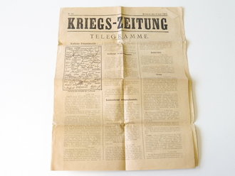 Kriegs-Zeitung Telegramme, datiert 9. Juni 1915, 4 Seiten, gefaltet