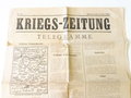 Kriegs-Zeitung Telegramme, datiert 9. Juni 1915, 4 Seiten, gefaltet