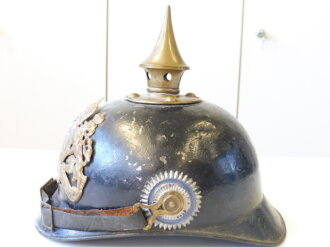 1. Weltkrieg Bayern, Ersatzpickelhaube , Korpus aus Blech, dieser alt überlackiert