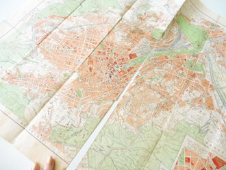 Plan der Landeshauptstadt Stuttgart, Stadt der Auslandsdeutschen, leider eingerissen