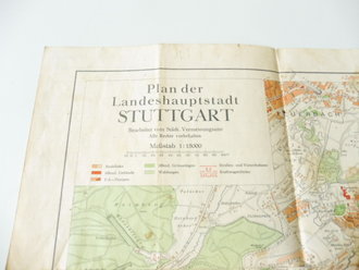 Plan der Landeshauptstadt Stuttgart, Stadt der Auslandsdeutschen, leider eingerissen