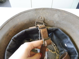 U.S. WWI, M1917 steel helmet, complete with liner and chin strap