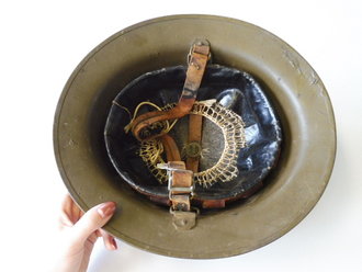 U.S. WWI, M1917 steel helmet, complete with liner and chin strap