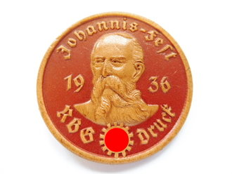 Abzeichen Johannis-Fest RBG Druck 1936. Geprägtes Leder 39mm