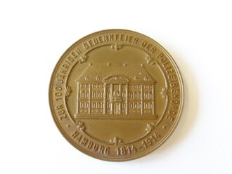 Medaille " Zur 100 jährigen Gedenkfeier der Polizeibehörde Hamburg 1814-1914" Durchmesser 45mm