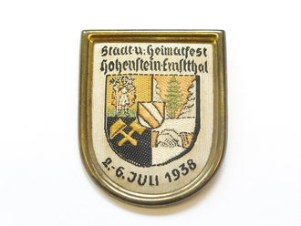 Gewebtes Abzeichen Stadt- und Heimatfest Hohenstein-Ernstthal 1938