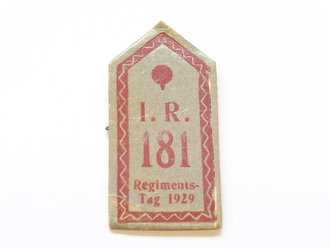 Pappabzeichen I.R. 181 Regimentstag 1929