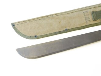 U.S.M.C.Machete, M-1942 dated 1943 in canvas scabbard, 1945 dated. Most likely a REPRODUCTION from the 1970´s