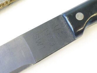 U.S.M.C.Machete, M-1942 dated 1943 in canvas scabbard, 1945 dated. Most likely a REPRODUCTION from the 1970´s