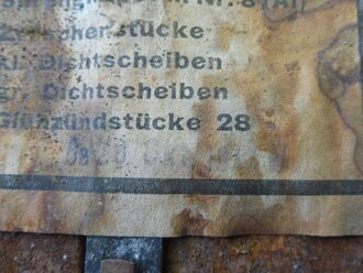 Transportkasten " Zündmittel für je 9 Stück S-Minen 35" datiert 1943 in ungereinigtem Fundzustand