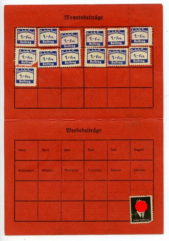 Deutsche Front, Mitgliedskarte 1934