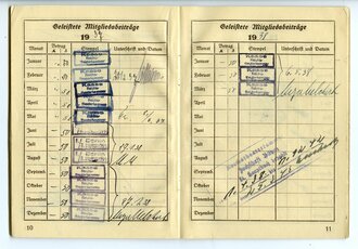 Mitgliedsbuch der Fachschaft Bühne in der  Reichstheaterkammer einer Sängerin 1933