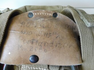 U.S. 1942 dated Mountain Troops rucksack, used, good , missing both  half a carrying strap