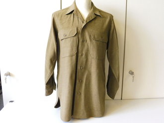 U.S. WWII Shirt, Flannel, OD, Schulterbreite 45 cm, Armlänge 58 cm