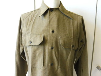 U.S. WWII Shirt, Flannel, OD, Coat style, special - with...