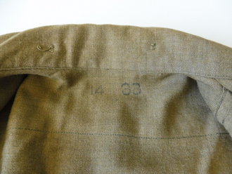 U.S. WWII Shirt, Flannel, OD, Coat style, special - with gas flap, Schulterbreite 43 cm, Armlänge 62 cm