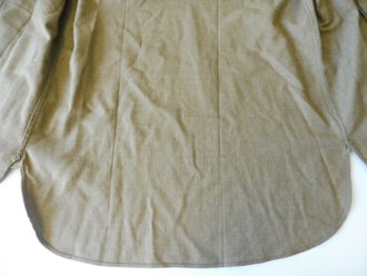 U.S. WWII Shirt, Flannel, OD, Coat style, special - with gas flap, Schulterbreite 43 cm, Armlänge 62 cm
