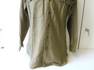 U.S. WWII Shirt, Flannel, OD, Coat style, special - with...