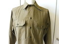 U.S. WWII Shirt, Flannel, OD, Coat style, special - with gas flap, Schulterbreite 43 cm, Armlänge 62 cm