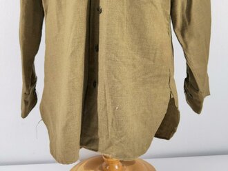 U.S. Jan 1945 dated Shirt, Flannel, OD, Coat style, special - with gas flap