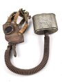 Belgien Armeegasmaske SACIC 1934 mit Filter in Bereitschaftstasche. Alles in gutem Zustand
