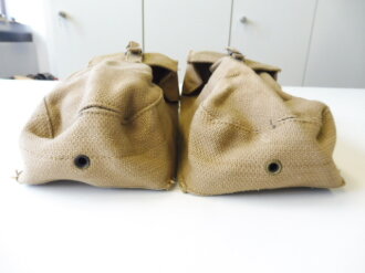 British 1953 dated Pattern 37 pouch basic Mk III for Sten magazines with quick release fastener . Unused pair