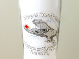 Bierglas Luftwaffe " Kriegsweihnacht 1939, Fliegerhorst-Kompanie Neubiberg" Unbeschädigtes Stück