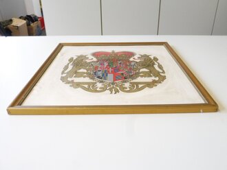 Nachlass eines auf "Prinz Eugen" gefallenen, bestehend aus gerahmtem Wappen, Heldentodurkunde, 3 Fotos sowie einem Kunstdruck.