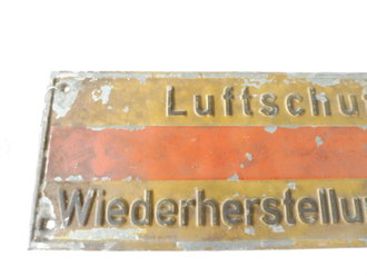 Blechschild " Luftschutz Wiederherstellungstrupp" Originallack, 42 x 15cm