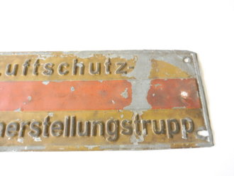 Blechschild " Luftschutz Wiederherstellungstrupp" Originallack, 42 x 15cm
