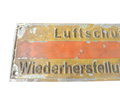 Blechschild " Luftschutz Wiederherstellungstrupp" Originallack, 42 x 15cm