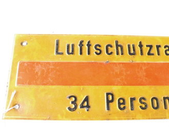 Blechschild " Luftschutzraum 34 Personen" Originallack, 30 x 10,5cm