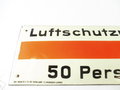 Emailschild " Luftschutzraum 2 - 50 Personen" 42 x 15cm, leuchtet im Dunkeln