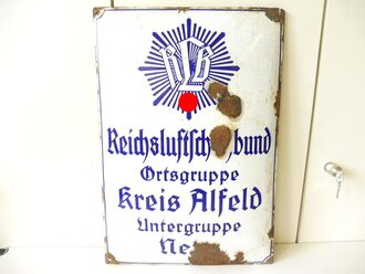 Emailschild " Reichsluftschutzbund Ortsgruppe Kreis Alfeld " 65 x 45cm