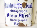 Emailschild " Reichsluftschutzbund Ortsgruppe Kreis Alfeld " 65 x 45cm