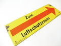 Emailschild " Zum Luftschutzraum " 42 x 14,5cm