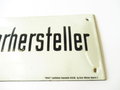 Luftschutz Emailschild " Werkswiederhersteller "42 x 15cm, leuchtet im Dunkeln