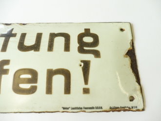 Luftschutz Emailschild " Achtung Stufen! "42 x 15cm, leuchtet in Dunkeln