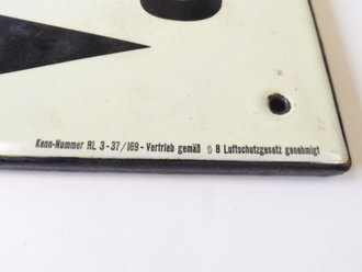 Luftschutz Emailschild " Zum Ausgang" 59 x 21cm, leuchtet in Dunkeln