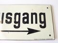 Luftschutz Emailschild " Zum Ausgang" 59 x 21cm, leuchtet in Dunkeln