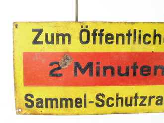 Emailschild " Zum öffentlichen Sammel-Schutzraum 2 Minuten" 80 x 32cm