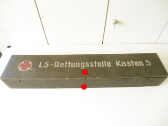 Transportkasten Luftschutz Rettungsstelle Kasten 5. Originallack, 20 x13 x 105cm