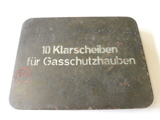 Blechdose " 10 Klarscheiben für Gasschutzhauben...
