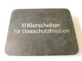 Blechdose " 10 Klarscheiben für Gasschutzhauben ", Originallack
