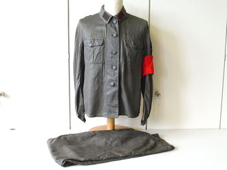 Werkluftschutz Sachsen, Jacke mit dazugehöriger Hose in sehr gutem Zustand mit original vernähten Effekten, Schulterbreite 40 cm, Armlänge 58 cm, Bundweite 92 cm